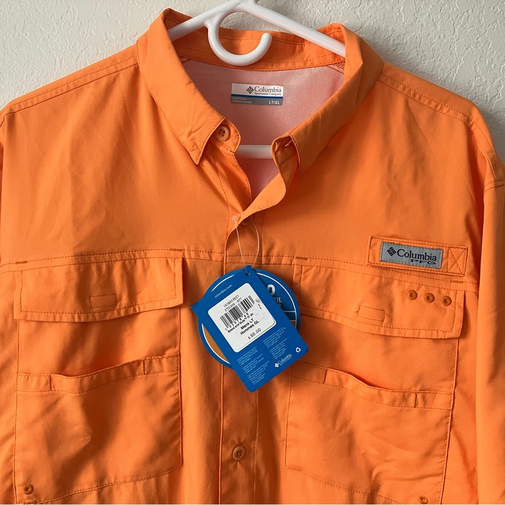 NWT Columbia Men’s Large Blood and Guts IV Short Sleeve Fishing Shirt Omi-Shade